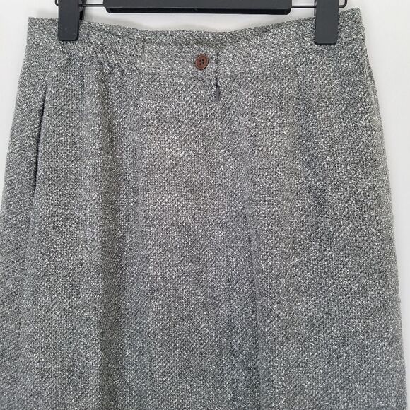 Vintage 90s J.G. Hook Grey Textured Academia High Waist Pencil Maxi Skirt 12P - Picture 3 of 11